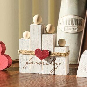NEW Valentines Day Decorations: Rustic Valentines Day Family Heart Wooden Sign